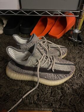 Knit Neutral Stripe Low-Top Sneakers - Cream & Black